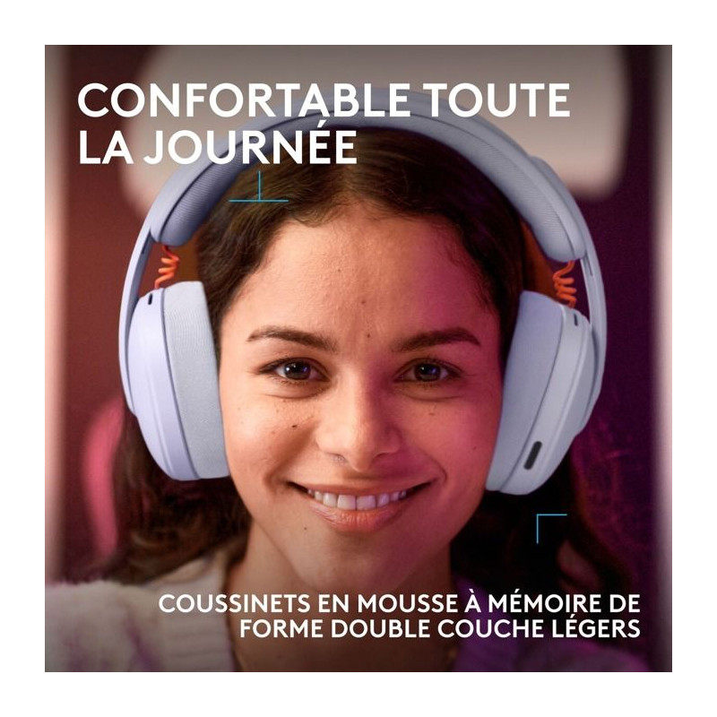 Casque gamer - Sans fil - Logitech G - G325 - Lilas