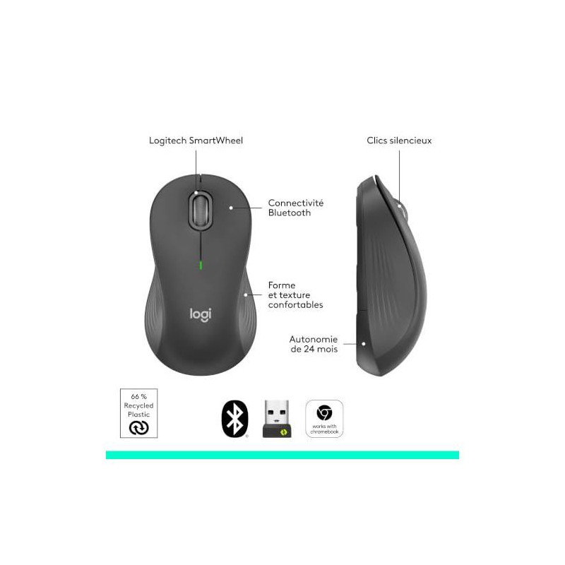 Souris - Sans fil - Logitech - M550 L - Graphite
