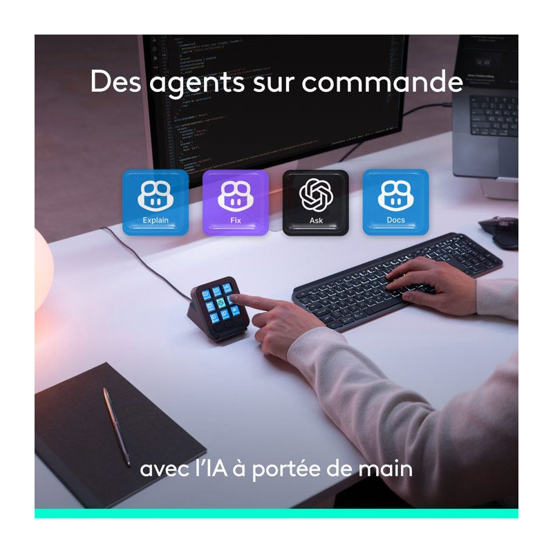 Pavé macro programmable - Filaire - Logitech - MX Keypad - Graphite
