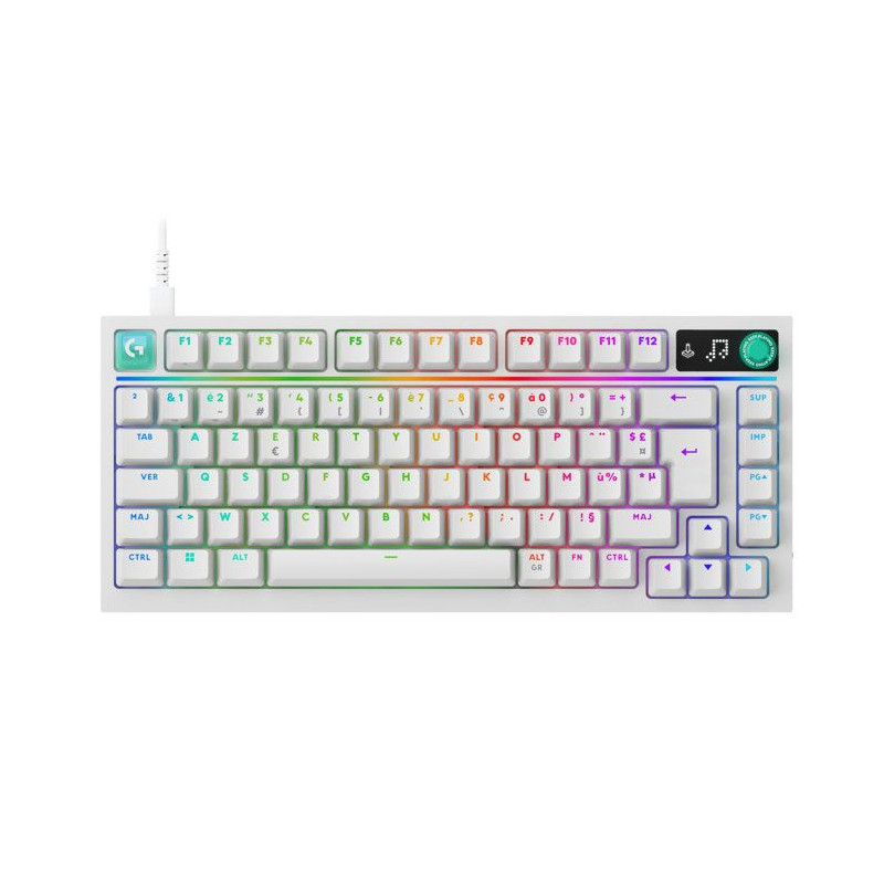 Clavier gamer - Filaire - Logitech G - G316 X 75 - AZERTY - USB - Blan