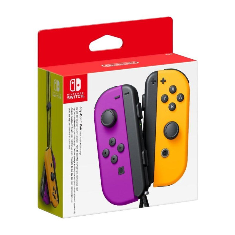 Paire de manettes Joy-Con Violet Néon & Orange Néon pour Nintendo Sw