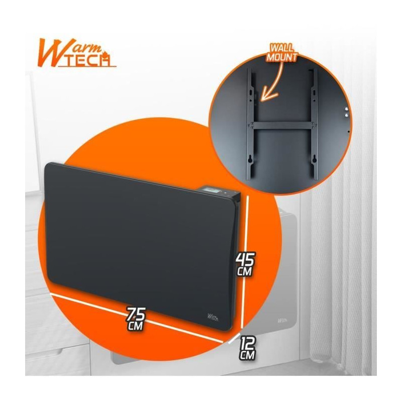 Radiateur fixe à inertie céramique - 1500 W - WARMTECH - WTZEUS15-N