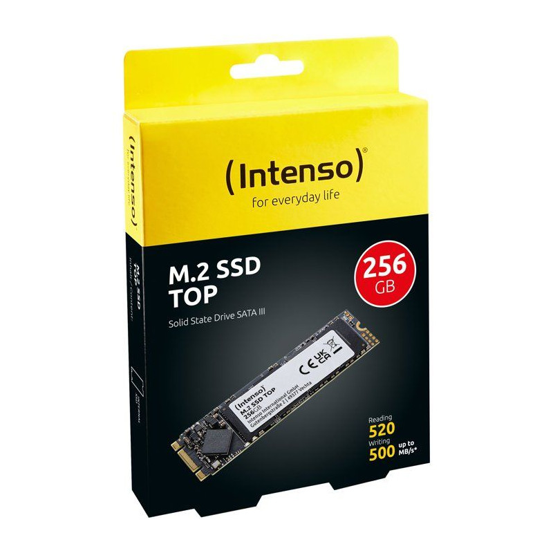 INTENSO - Top - SSD Interne - 256 Go - M.2 SATA III 6 Gb/s - Vitesse d