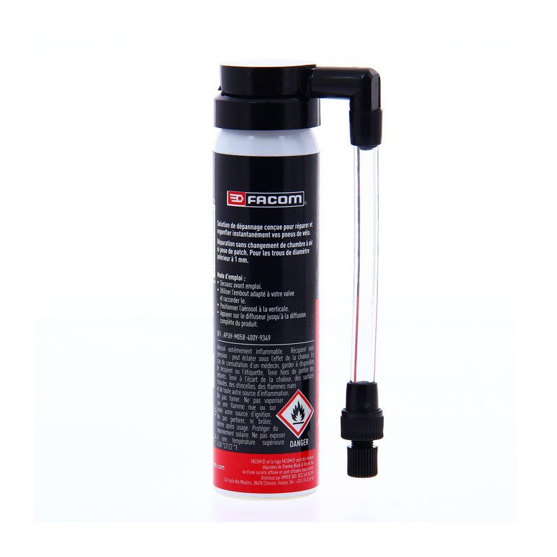 Répare-crevaison vélo - FACOM - 006092 - 75 ml - Répare et regonfle