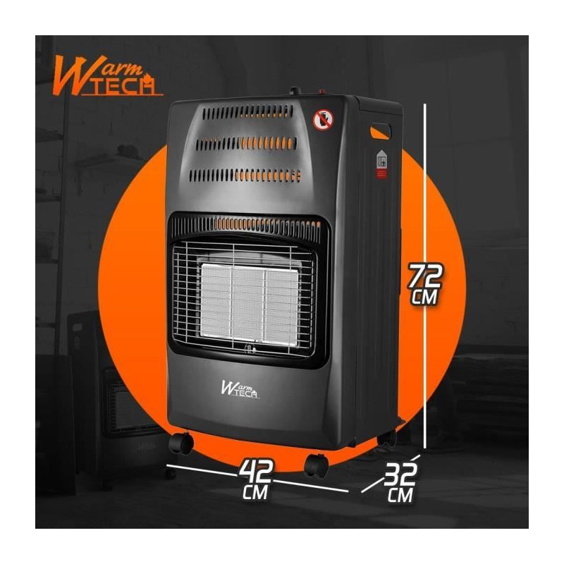 Chauffage au gaz - WARMTECH - WTCC4200-25 - 4200 W - Avec roues