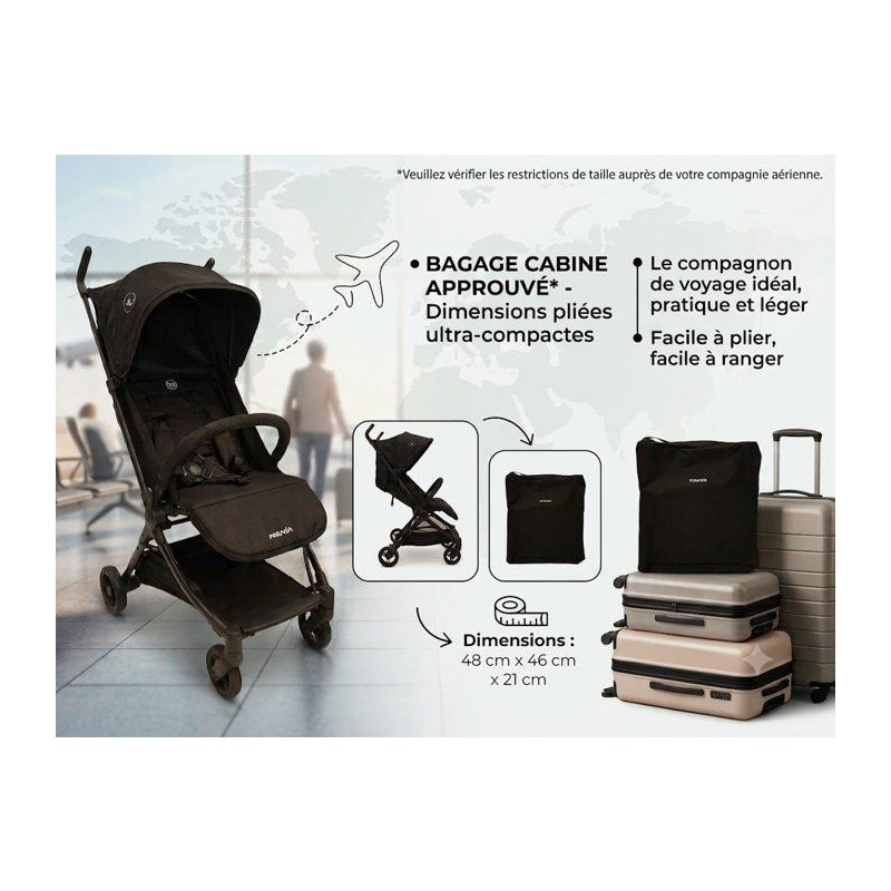 NANIA - Poussette ultra-compacte - Babyjet - Sac de transport inclus -