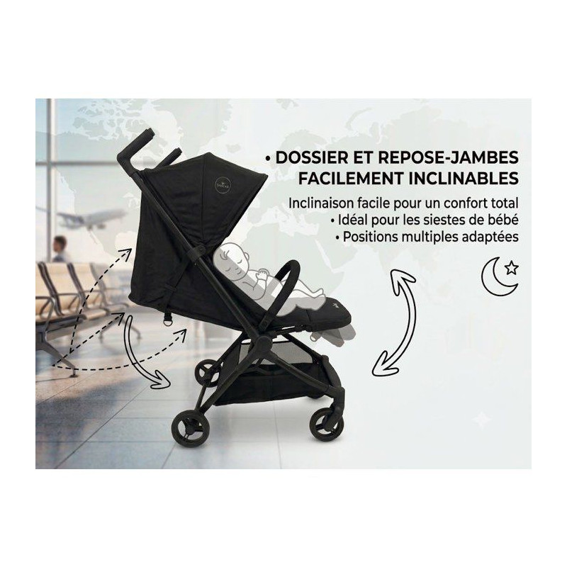 NANIA - Poussette ultra-compacte - Babyjet - Sac de transport inclus -
