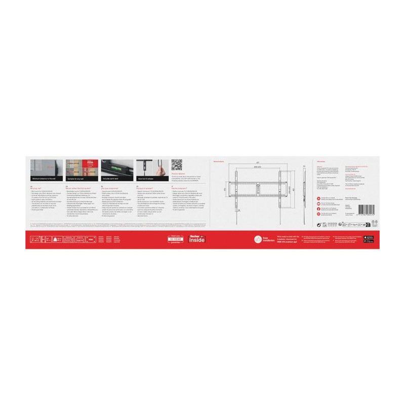 Support mural TV - SOLID - WM4615 - Fixe - Distance au mur 23 mm - TV