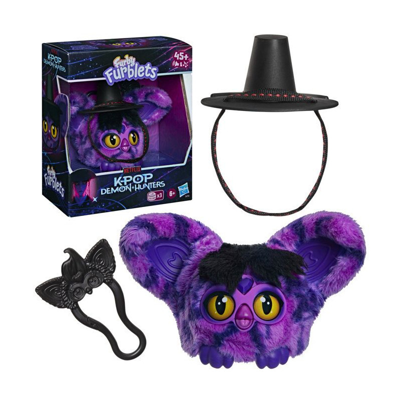 Furby Furblets Démon Saja Boy, KPop Demon Hunters, mini peluche élec