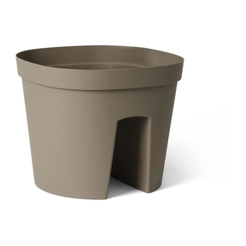 Balustrade pot - GARDEN ID Smile - Taupe 30 cm - Fits all balustrades