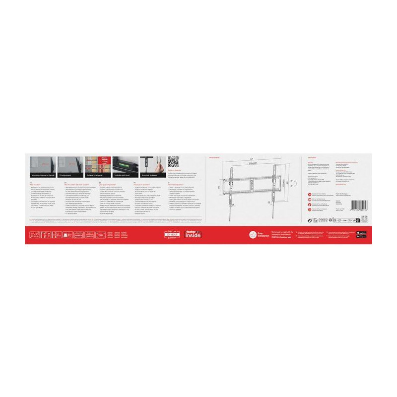 Support mural TV - SOLID - WM4625 - Inclinable 8° - TV 32 a 90 pouces