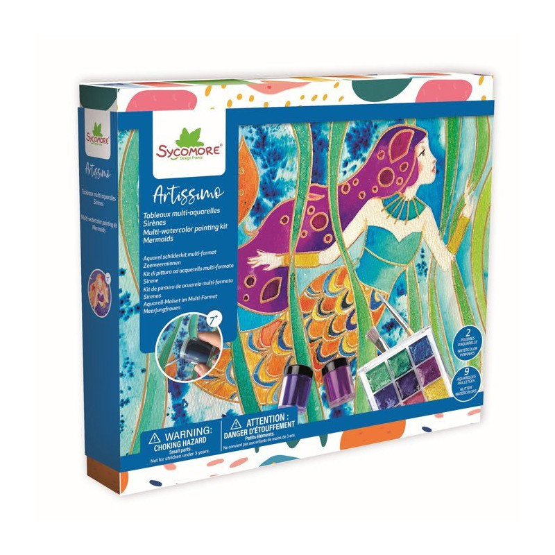 Tableaux multi-aquarelles XL - SYCOMORE - Artissimo Sirenes - Effets m