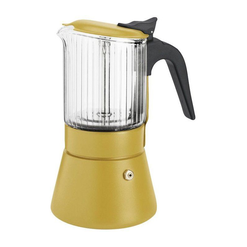Cafetière italienne - INOXIBAR - Clair 9 tasses Moutarde - verre boro