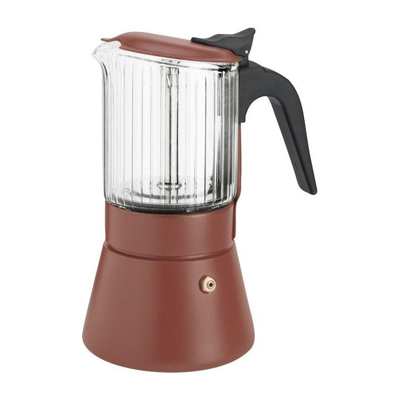 Cafetière italienne - INOXIBAR - Clair 6 tasses Terra - verre borosil
