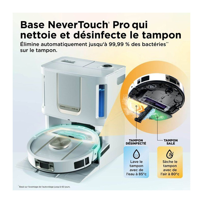 Robot aspirateur laveur - SHARK - PowerDetect ThermaCharged AV2900XEEU