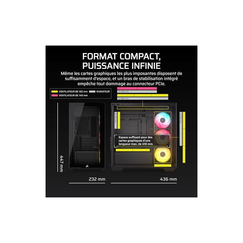 CORSAIR - 2800X RS-R ARGB - Boîtier PC - Micro-ATX