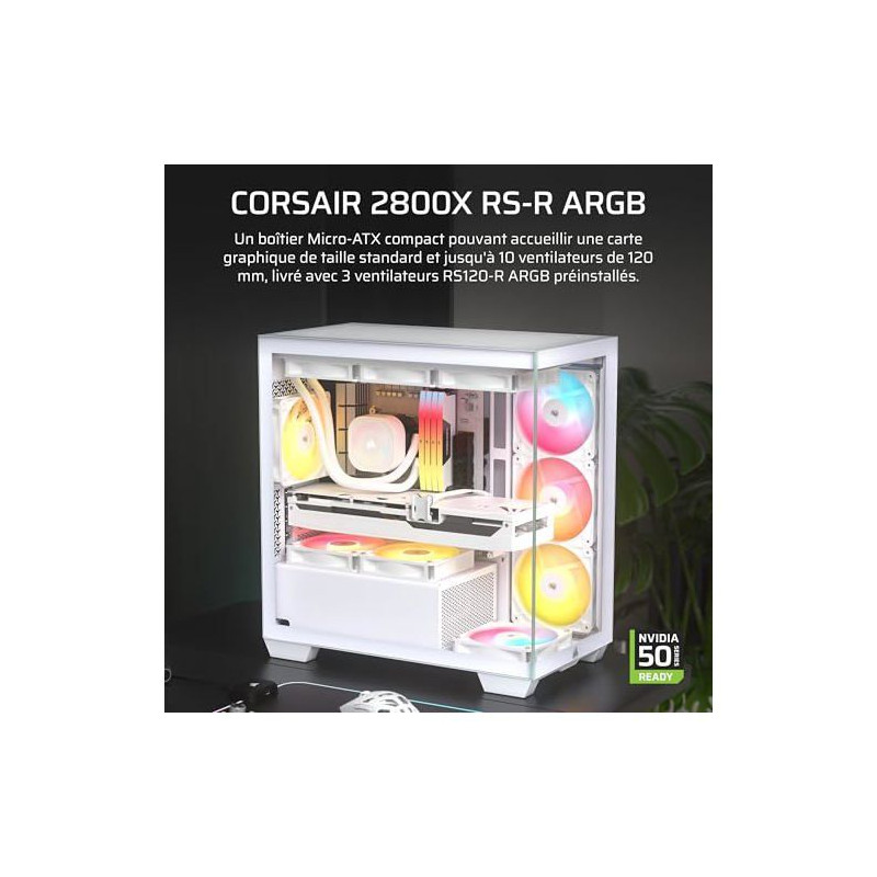 CORSAIR - 2800X RS-R ARGB - Boîtier PC - Micro-ATX