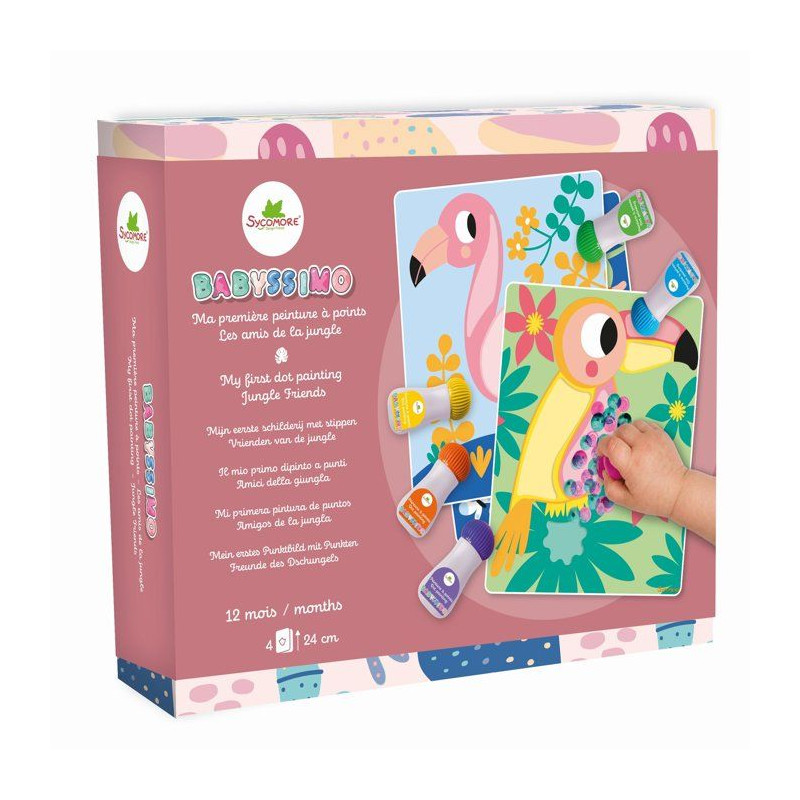 Peinture a points - SYCOMORE - Babyssimo Amis de la Jungle - 6 tampons