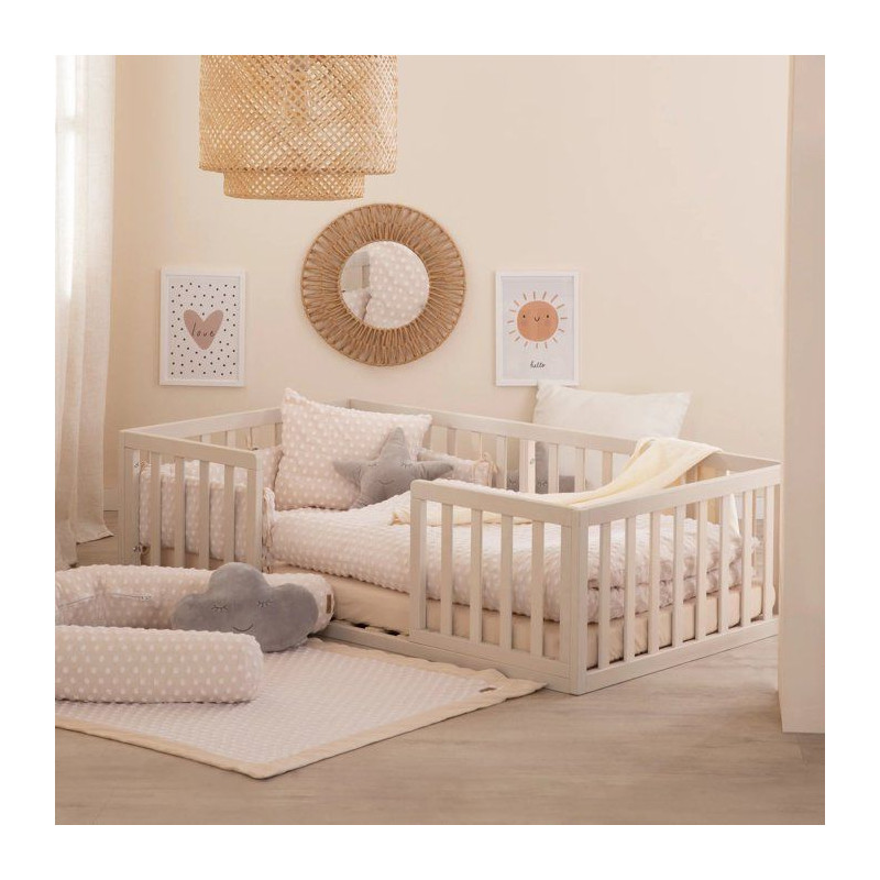 Lit Montessori au sol 70 x 140 cm - ROBA - Bodenbett - Stone Washed /