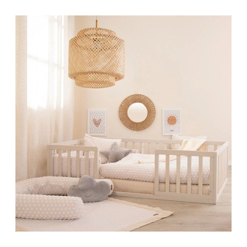 Lit Montessori au sol 70 x 140 cm - ROBA - Bodenbett - Stone Washed /