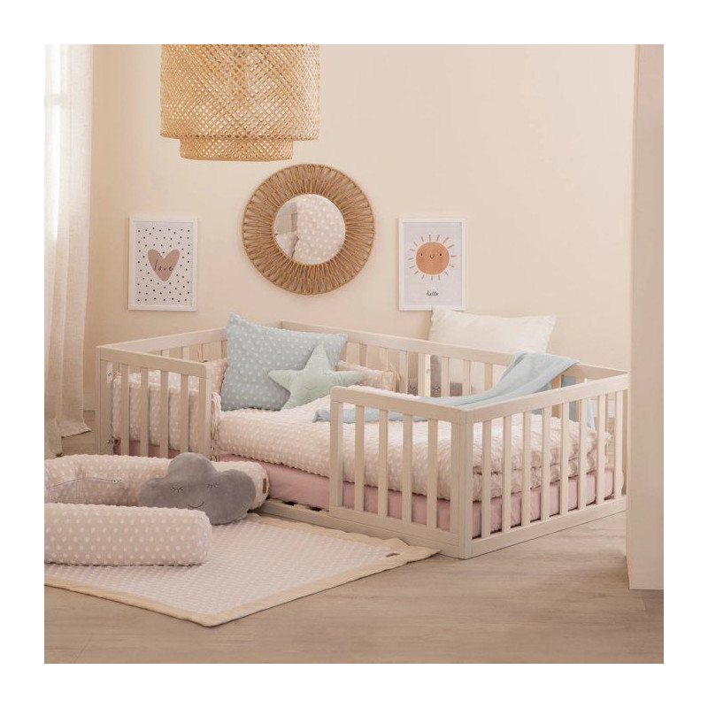 Lit Montessori au sol 70 x 140 cm - ROBA - Bodenbett - Stone Washed /