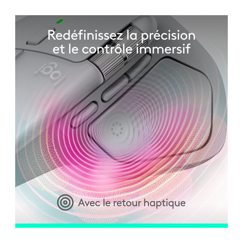 Souris sans fil - Logitech - MX Master 4 - Ergonomique - Gris clair