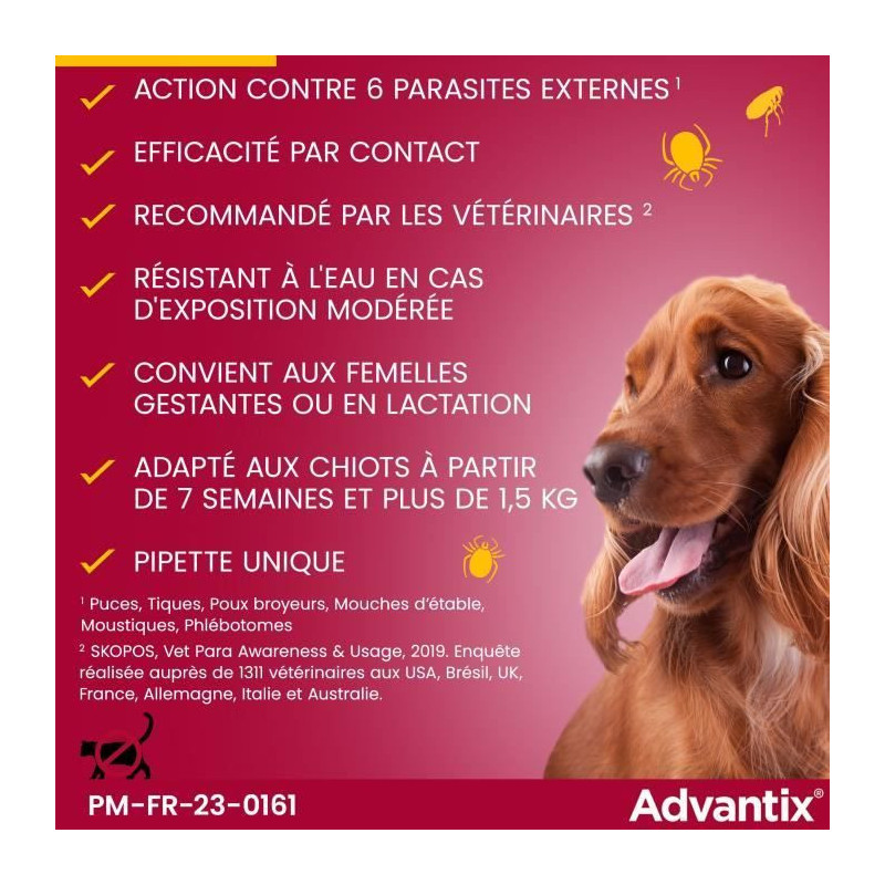 ADVANTIX 4 antiparasitic pipettes - For very small dogs from 1.5 to 4k
