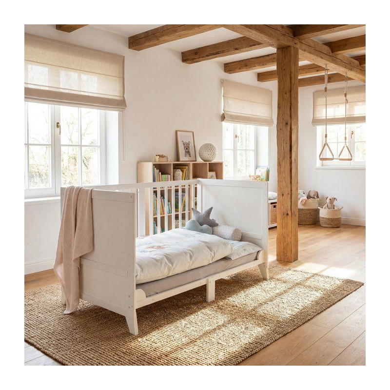 Lit combiné évolutif 70 x 140 cm - ROBA - Woodland Buddies - Blanc -