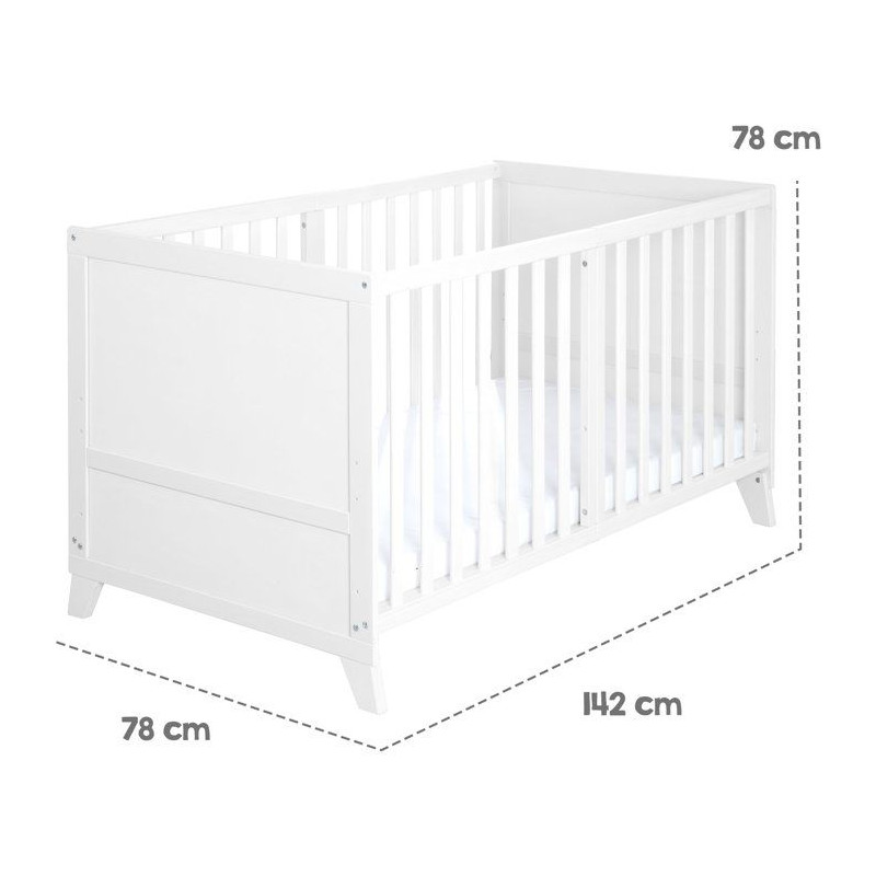 Lit combiné évolutif 70 x 140 cm - ROBA - Woodland Buddies - Blanc -