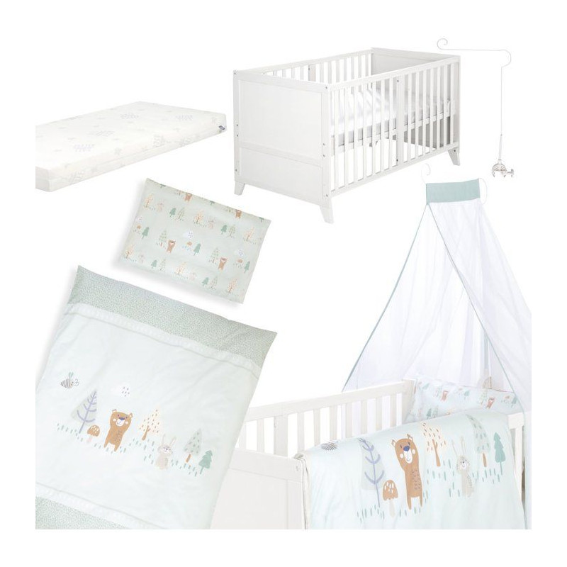 Lit combiné évolutif 70 x 140 cm - ROBA - Woodland Buddies - Blanc -