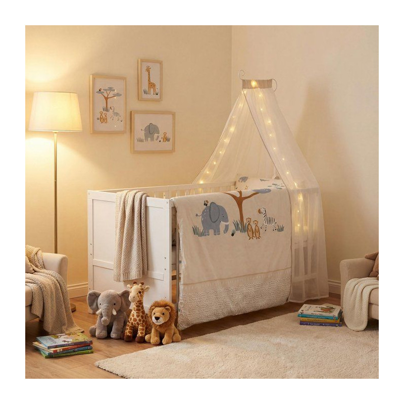Lit combiné évolutif 70 x 140 cm - ROBA - Savanna Friends - Blanc -