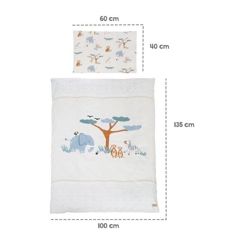 Lit combiné évolutif 70 x 140 cm - ROBA - Savanna Friends - Blanc -