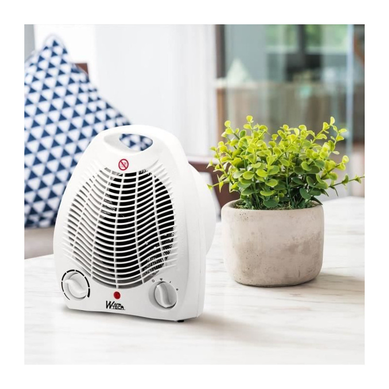 Chauffage soufflant - 2000W - WARM TECH - 240V - Jusqu'à 15m3 - Blanc