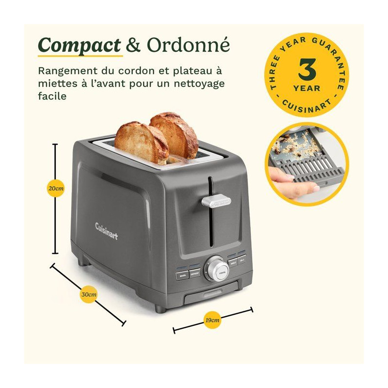Grille-pain - CUISINART - Core Collection - 2 tranches - Fentes extra