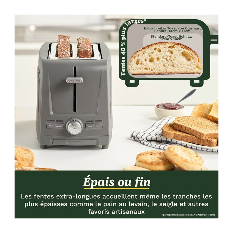 Grille-pain - CUISINART - Core Collection - 2 tranches - Fentes extra
