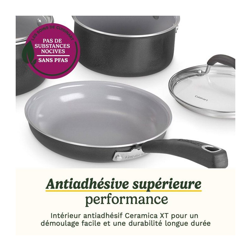 Batterie de cuisine antiadhésive - CUISINART - Ceramica XT - 11 piece