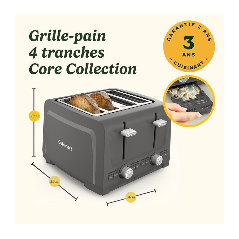 Grille-pain - CUISINART - Core Collection - 4 tranches - Fentes extra