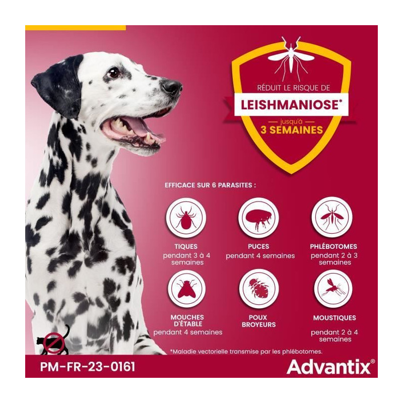 Advantix Dog Large breed antiparasitic solution 25 A 40kg 6 pipettes