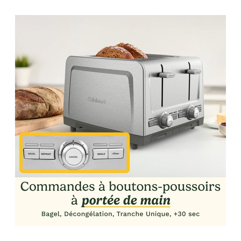 Grille-pain - CUISINART - Core Collection - 4 tranches - Acier inoxyda