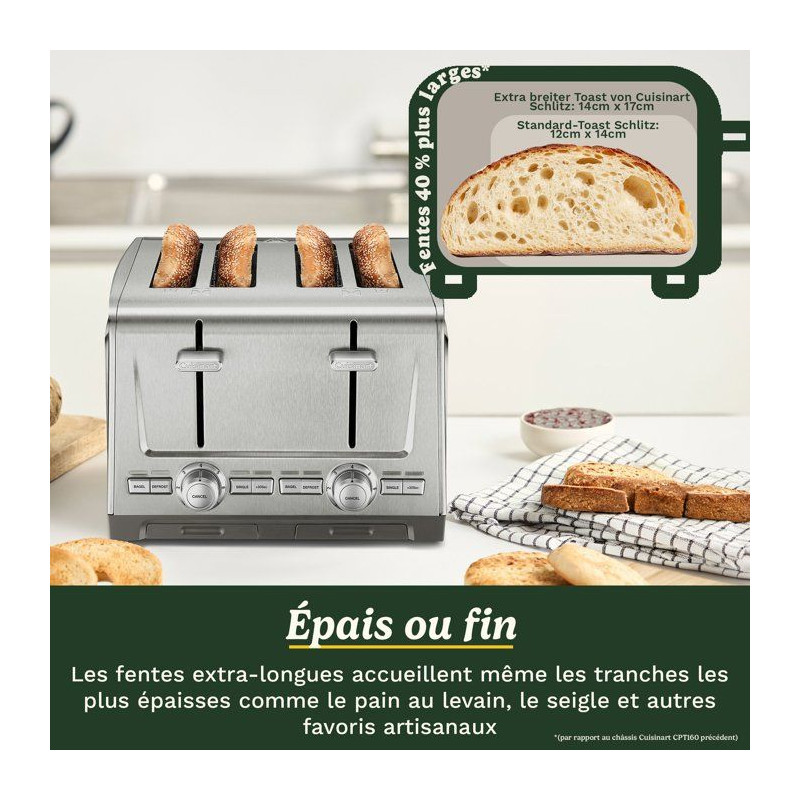 Grille-pain - CUISINART - Core Collection - 4 tranches - Acier inoxyda