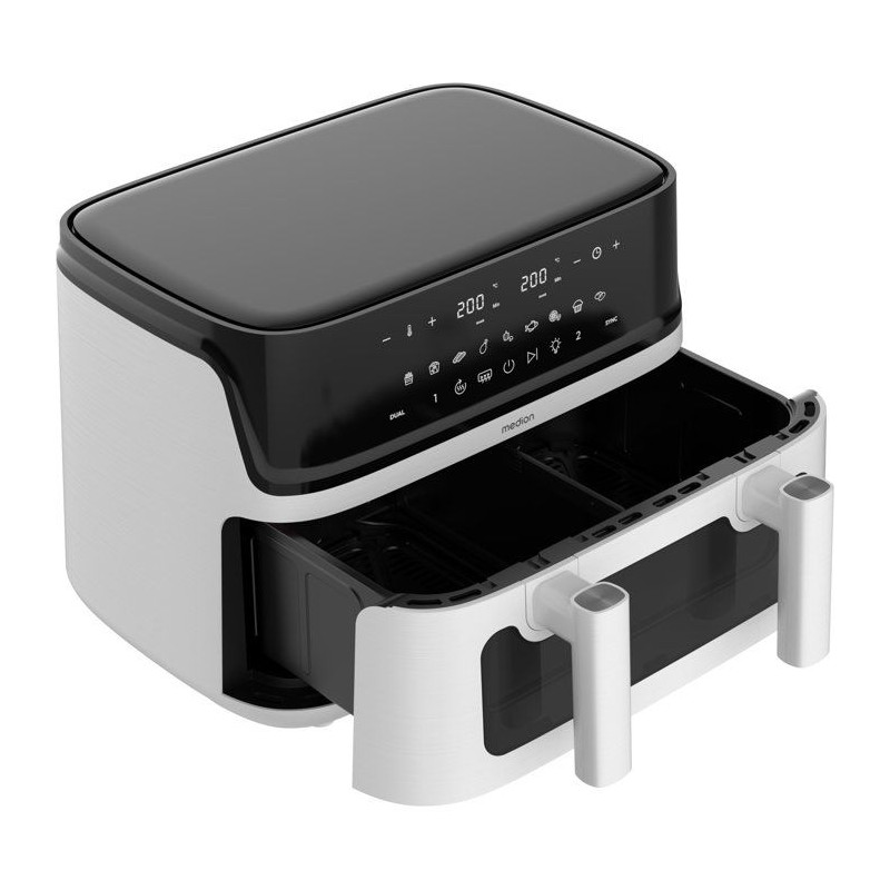 Air Fryer - MEDION - P25 XXL Flex M - Grande capacité 10,8 L - Sépar