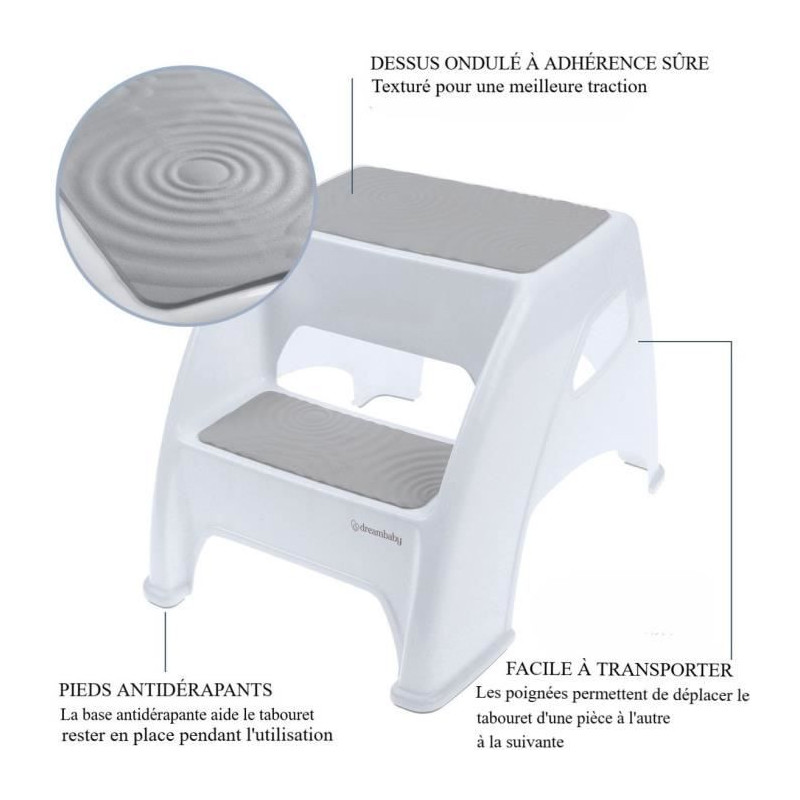 Tabouret marchepied - DREAMBABY - Toddler & Me 2 Up - Antidérapant et