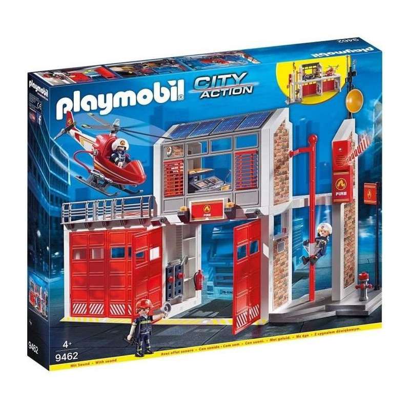 PLAYMOBIL 9462 - City Action - Fire Station with Helicopter - New in 2