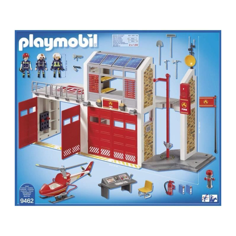 PLAYMOBIL 9462 - City Action - Fire Station with Helicopter - New in 2