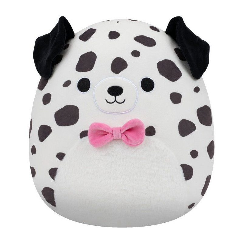 Peluche dalmatien - SQUISHMALLOWS - Dustin - 40 cm - ventre duveteux -
