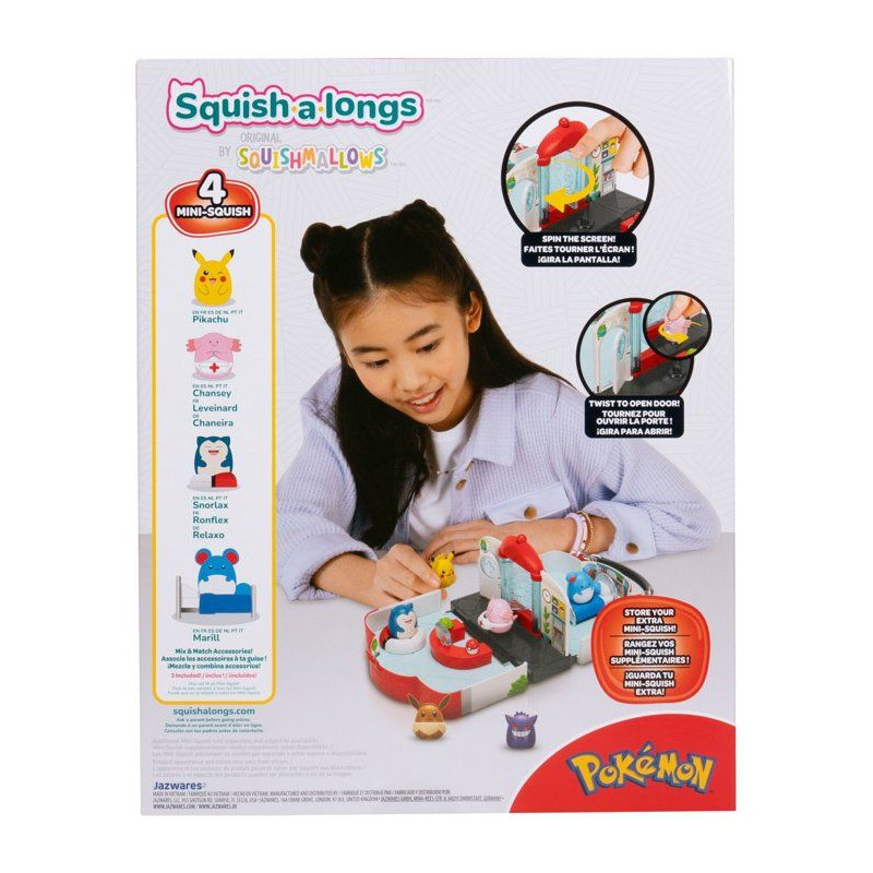 Coffret de jeu Pokémon - SQUISHMALLOWS - Squish-a-longs - 4 Mini-Squi