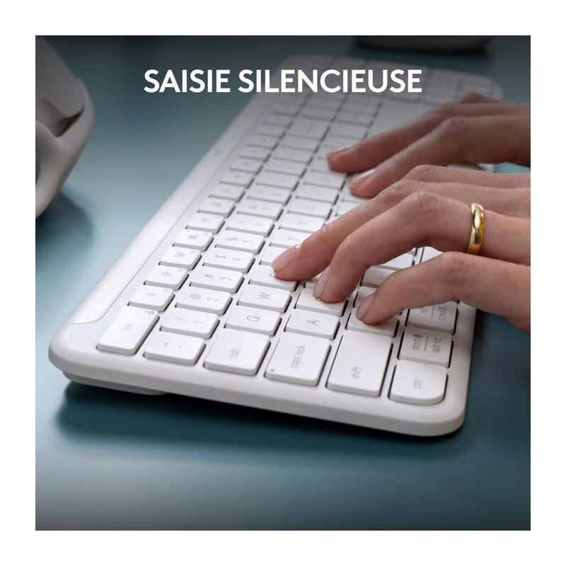 Clavier - Sans fil - Logitech - Signature Slim K950 - AZERTY - Blanc