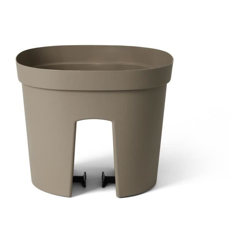 Balustrade pot - GARDEN ID Smile - Taupe 30 cm - Fits all balustrades