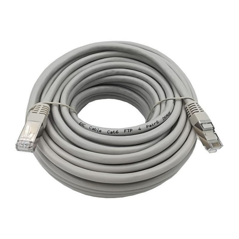 Câble RJ45 - LINEAIRE - PCC6FI - Cat.6 - Blindé - F/UTP - 15m