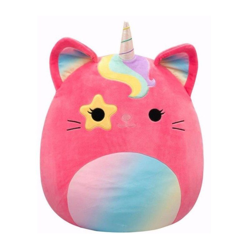 Peluche caticorne - SQUISHMALLOWS - Sienna - 50 cm - rose - yeux étoi